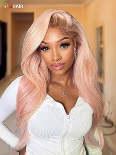 UHAIR 180% Density 613 Blonde Hair Transparent 360 Lace Wigs Straight Human Hair Wig