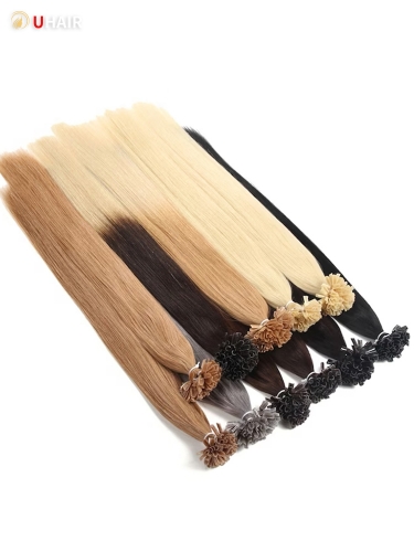 UHAIR Virgin Hair Extensions #27 #60 #80 #613  Color Nail/U Tip 100g Straight Wig