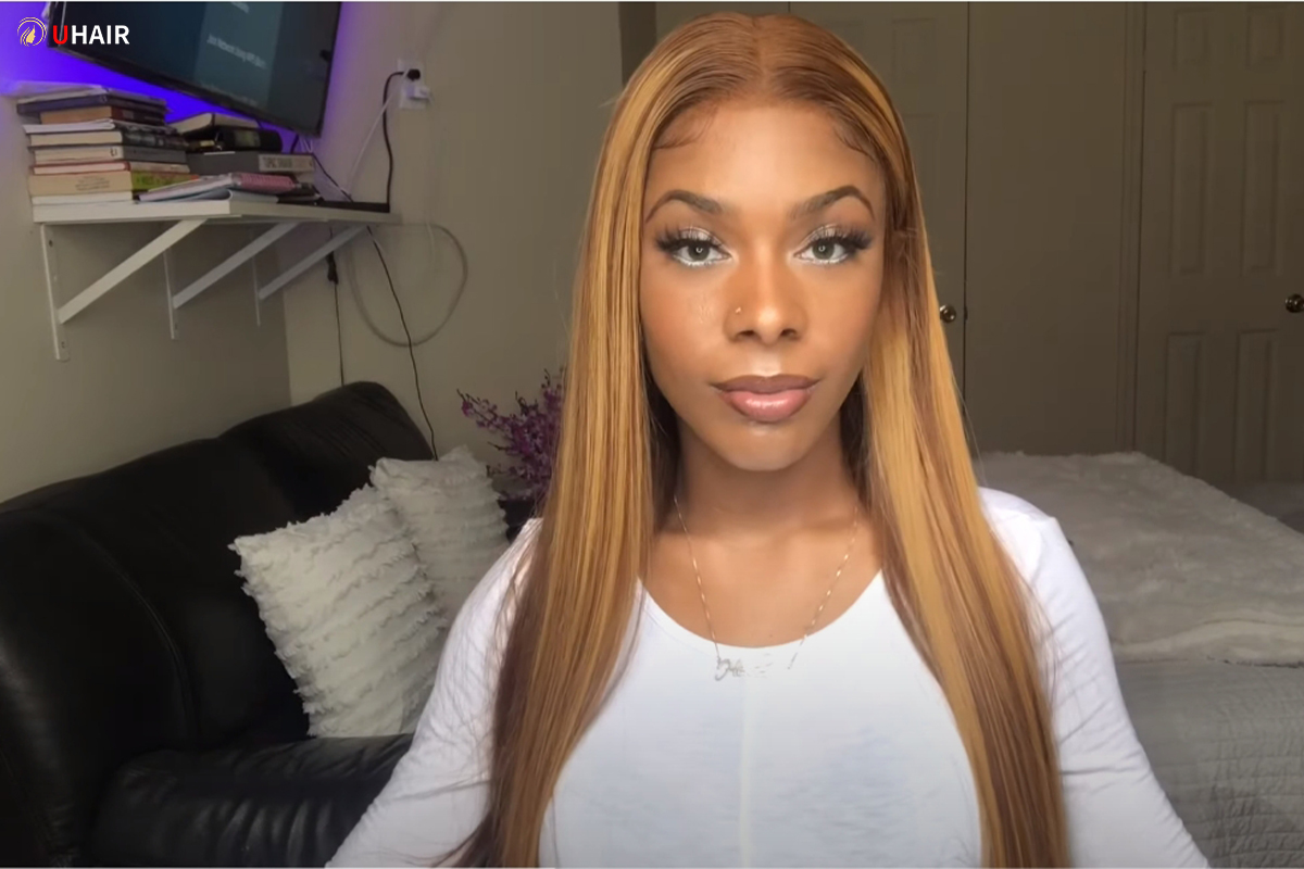 Piano Honey Blonde Perfection: UHAIR 13x6 Lace Wig Unveiled!