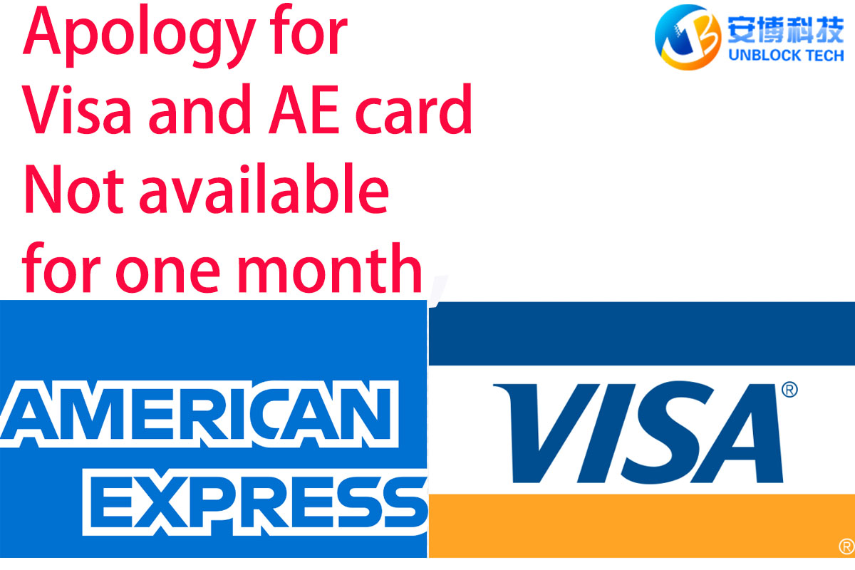 Thông báo: Tạm dừng sử dụng thẻ Visa và American Express