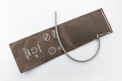 NIBP Cuff Reusable Single Tube Blood Pressure Cuff Brown Imitation Leather Coat Without Gas Connector For Patient Monitor
