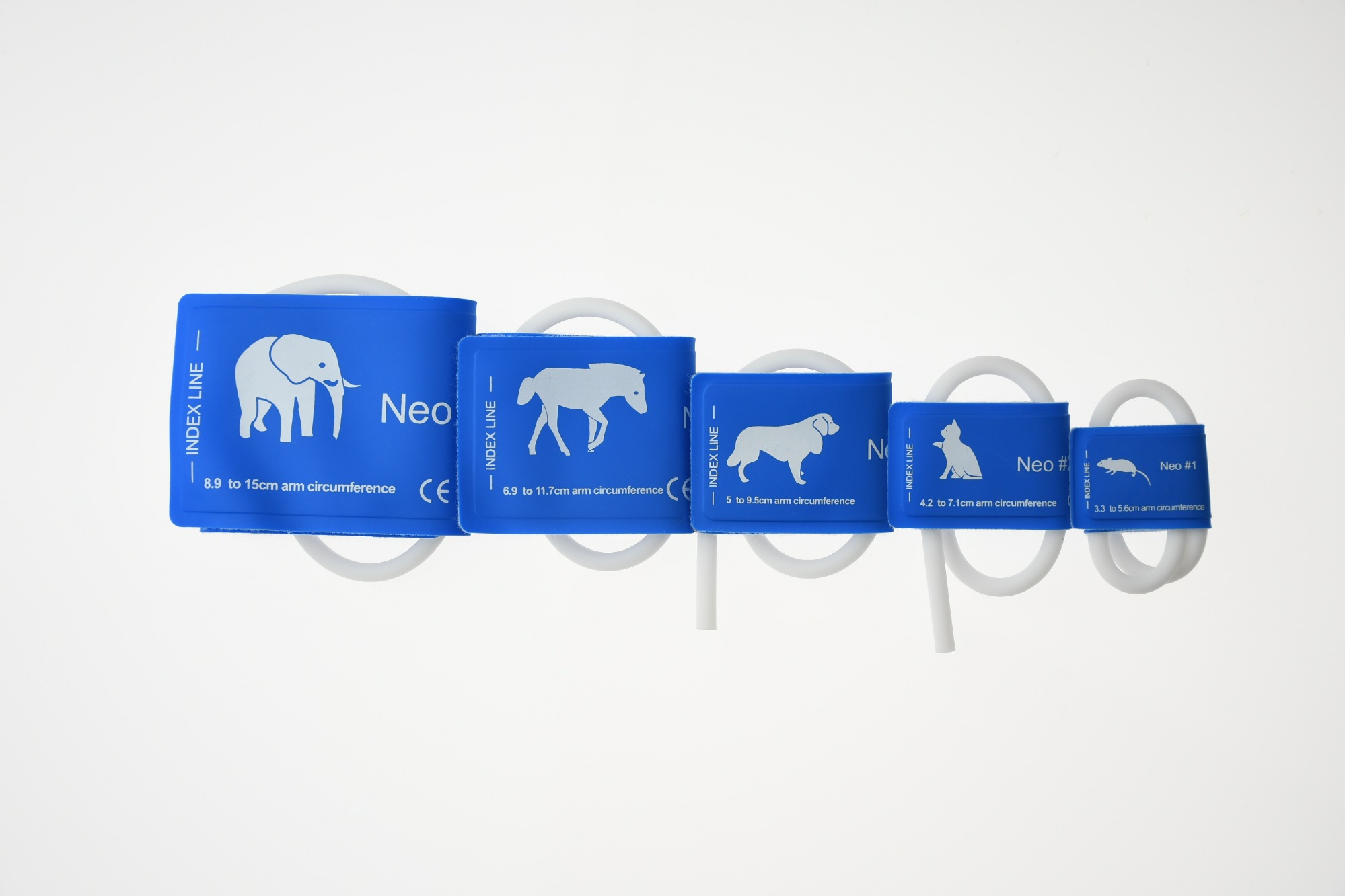 NIBP Cuff TPU Single Tube Veterinary Blue With 5 Size For Animals BP Cuff Hospital Patient Monitor Animals Use