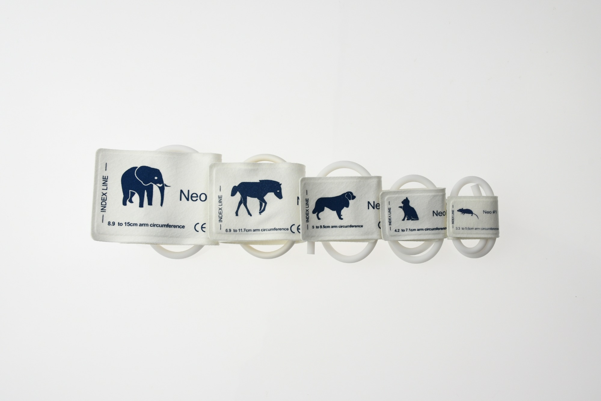 NIBP Cuff Disposable Single Tube Disposable Vetrinary With 5 Size For Animals BP Cuff Hospital Animal Monitor