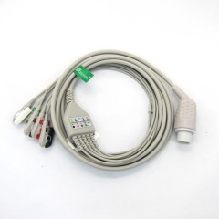 CHINA One-piece 3 or 5 Leads Snap Or Clip ECG cable and leadwires for ECG MACHINE