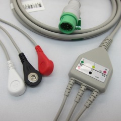 COMEN C-series One-piece 3 or 5 Leads Snap Or Clip ECG cable and leadwires for ECG machine