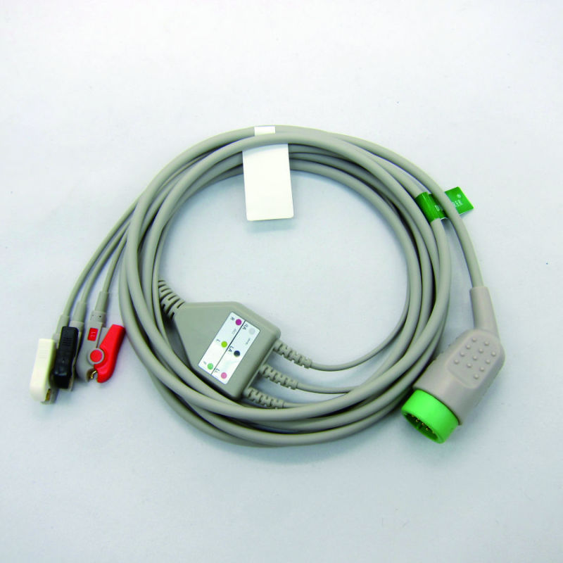 Hot sales Medtronic 12pin One-piece 3 or 5 Leads Snap Or Clip ECG cable and leadwires for ECG machine