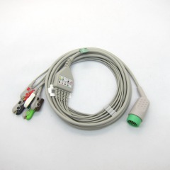Hot sales Medtronic 12pin One-piece 3 or 5 Leads Snap Or Clip ECG cable and leadwires for ECG machine