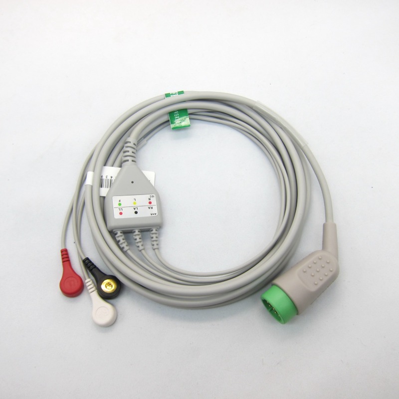 Hot sales Medtronic 12pin One-piece 3 or 5 Leads Snap Or Clip ECG cable and leadwires for ECG machine