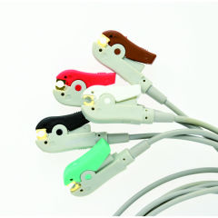 Popular Din style OD=2.0 One-piece 3 or 5 Leads Snap Or Clip ECG leadwires for ECG cable machine