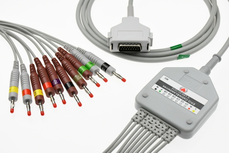 2021 new Popular EKG cable with 10leadwires Din3.0/Banana4.0/Snap/clipfor FUKUDA EKG machine