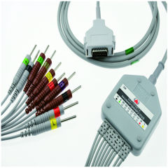 2021 new Popular EKG cable with 10leadwires Din3.0/Banana4.0/Snap/clipfor FUKUDA EKG machine