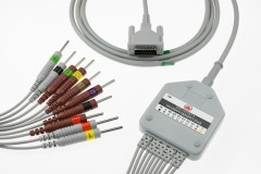 Factory supplier Popular EKG cable with 10leadwires Din3.0/ Banana4.0/Snap/clip for Shiler Welch allyn A style