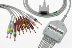 Factory supplier Popular EKG cable with 10leadwires Din3.0/ Banana4.0/Snap/clip for Shiler Welch allyn A style