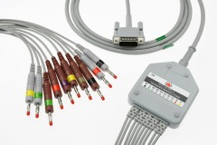 High quality Popular EKG cable with 10leadwires Din3.0//Banana4.0/Snap/clip for HP A style