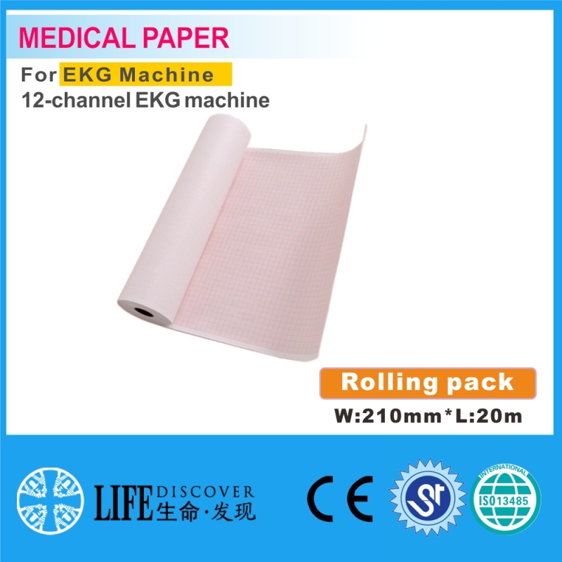 Medical thermal paper 210mm*20m For patient monitor no sheet 12-channel EKG machine 5rolling pack