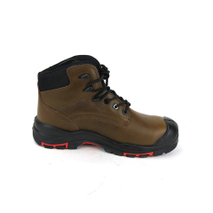High Quality Crazy Horse PU/Rubber Mid Cut Safety Shoes