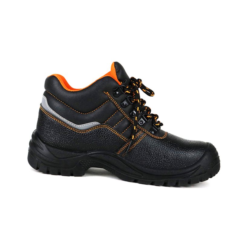 Classic Design Embossed Genuine Leather Safety Shoes