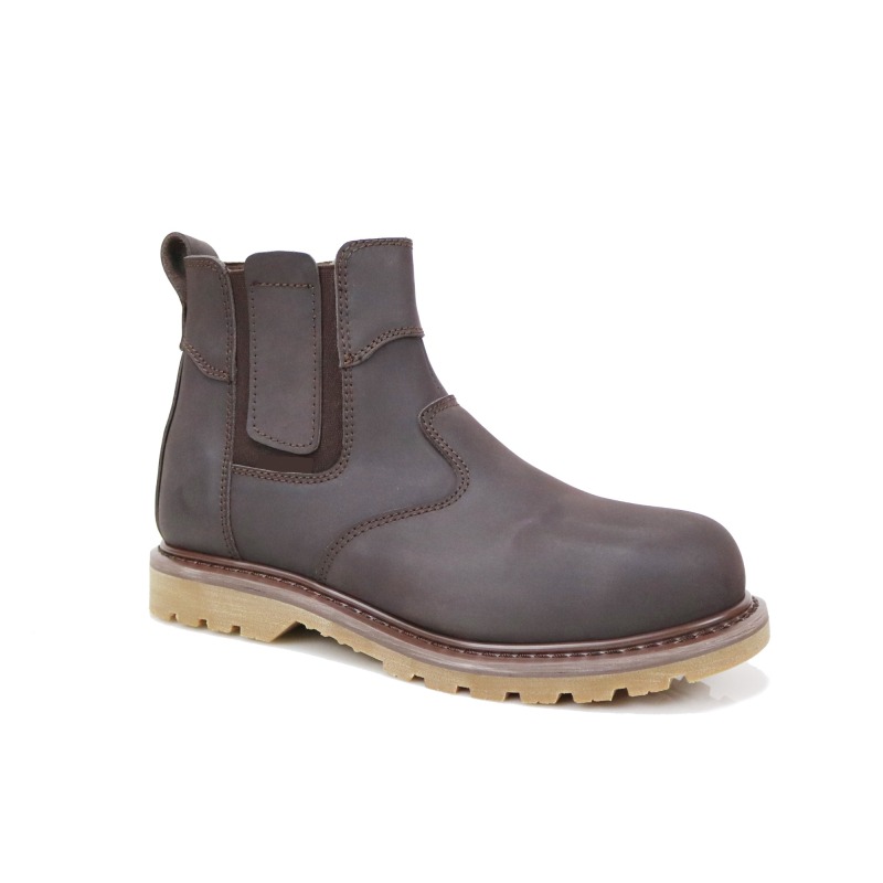 Mid Cut Crazy Horse Leather Goodyear Welt Construciton Safety Boots