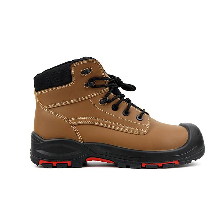 Stylish Design Genuine Leather Mid Sut Safety Boots for Men