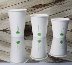 Eco Friendly Biodegradable Coffee Paper Cup with Lid (Plastic Free)