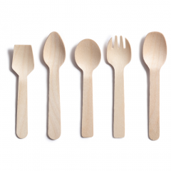 New Design Compostable Disposable Wooden Cutlery Set
