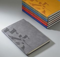 Minimalist attic patterned soft leather book