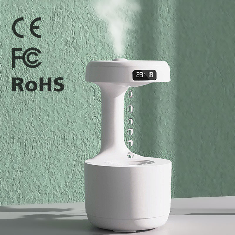 ROHS CE Cool Mist Maker 800ml Portable Anti-Gravity Water Drop Humidifier Ultrasonic Anti Gravity Desk Humidifier