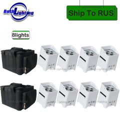 8 lights soft bag DJ Stage LED 4*18W RGBWA+UV 6in1 RF remote with Battery&Wireless dmx wedding party DJ uplight