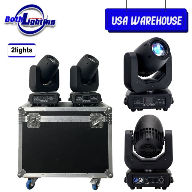 USA Warehouse 2pcs with a case 150w LED Spot Moving Head Light DJ Set DMX Stage Light for Wedding Party