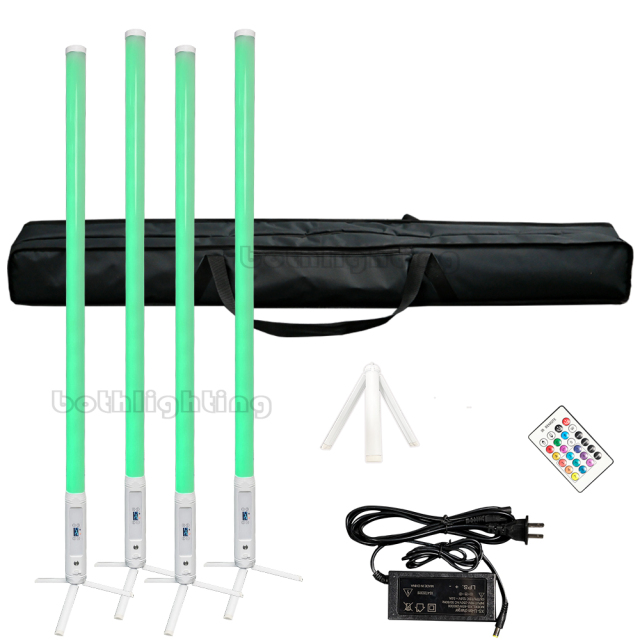 8pcs with 2bags IP65 Battery Power Wireless DMX512 RGBWA  LED Titan Tube Pixel Light with IR remote