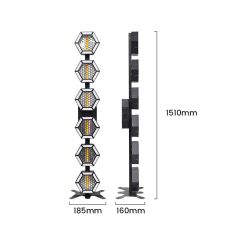 2pcs with case Retro6 Pro RGB LED Hexa Pixel Blinder Light Retro Flash Background Effect Lighting for DJ Stage Party