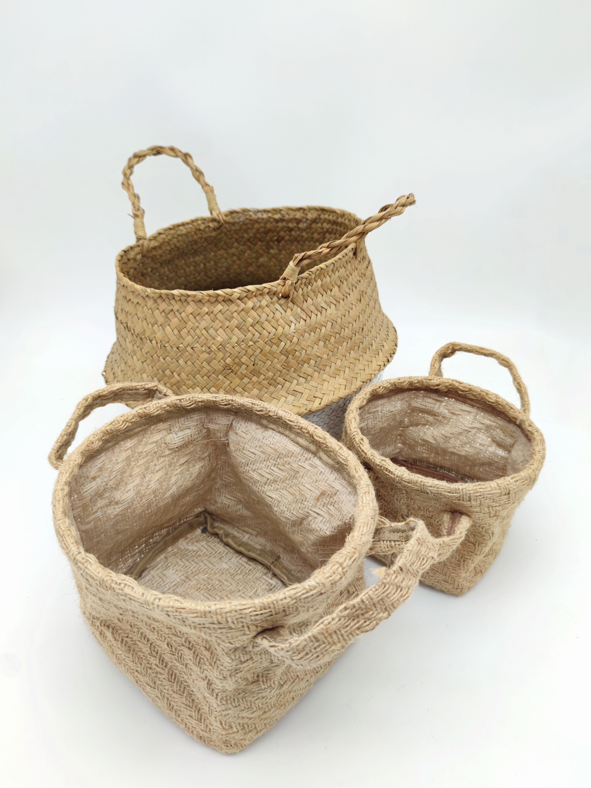 Hand Woven Jute Basket for Shop Decoration