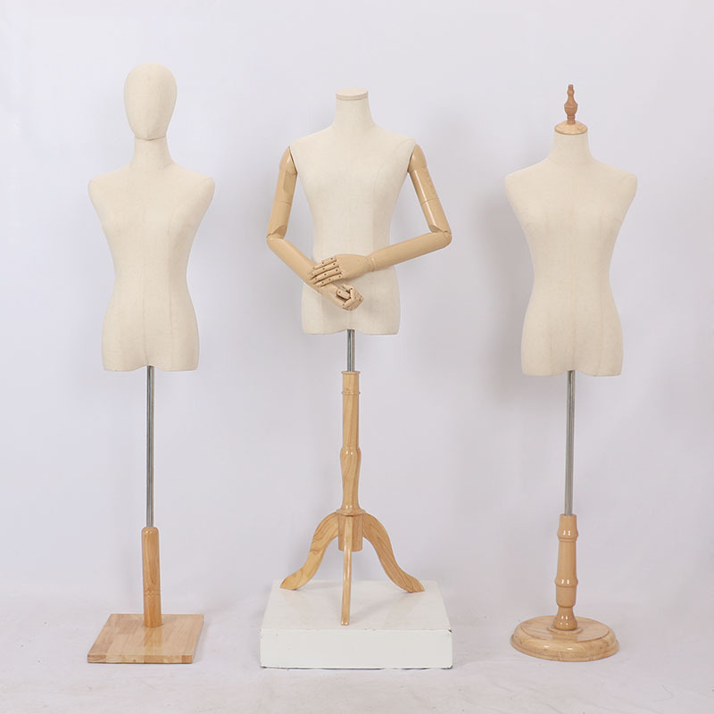 Linen Body with Wood Base Mannequins Shop Decoration