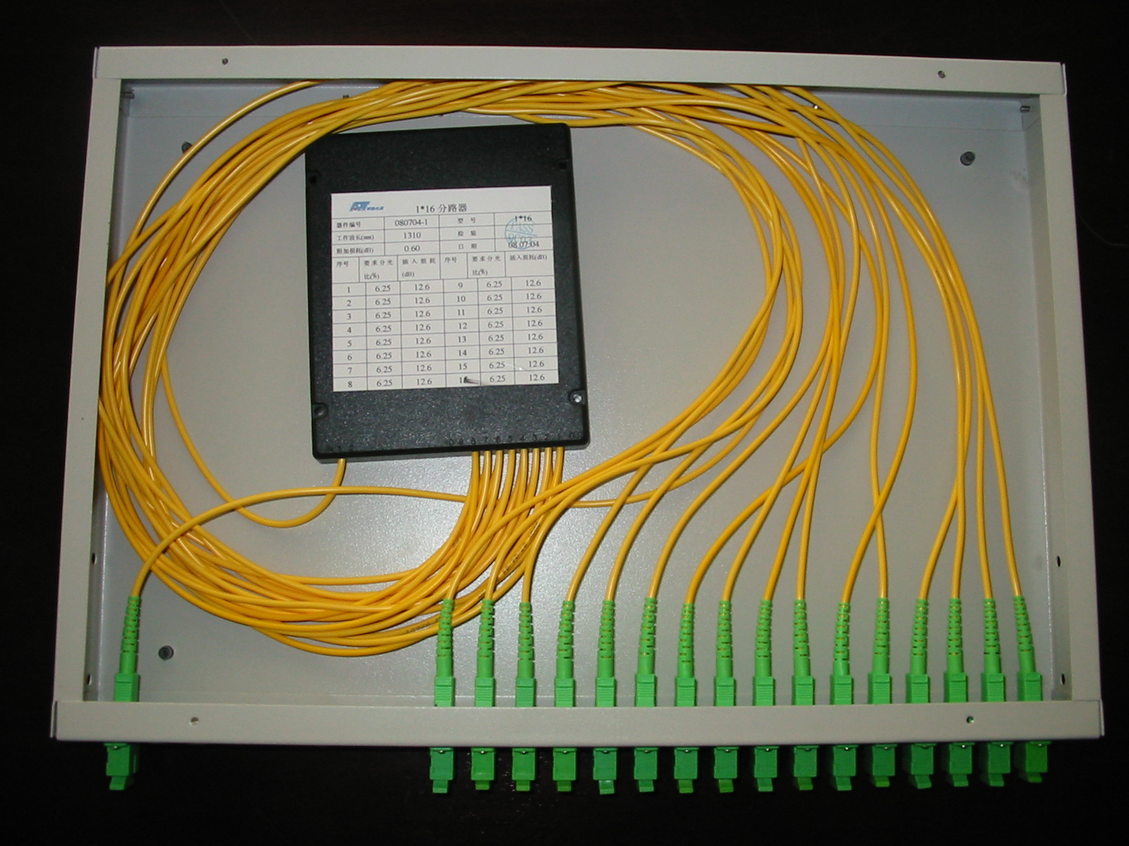 1x16 firber optic splitter rack mount,SC/UPC connector