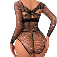 T1050--Hot drill sexy underwear point drill all over the sky net clothes uniform temptation