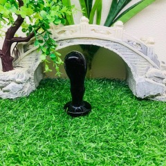 S144--Natural obsidian carving polished raw stone crystal massage stick