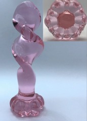 A49--Flower bottom rear court crystal stick female glass anal plug