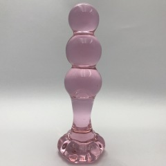 A49--Flower bottom rear court crystal stick female glass anal plug