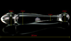 YD44--Glass back court anal sella bead masturbation stick