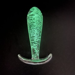 A39--Glow-in-the-dark masturbation glass crystal penis Fire and ice stick