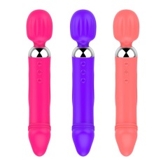 MY-2079--Double head vibrating AV stick female masturbation device silicone massage stick