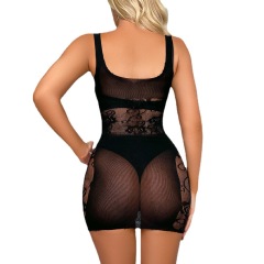 w548--Sexy butt-covering skirt, hollow, no-take-off see-through mesh top, tempting