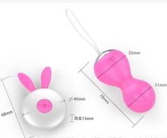 MY-2012--USB rechargeable remote control gourd head vibrating egg for women silicone vibrating massage stick