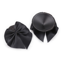 202000063--Flirting jewelry bra red bow nipple black round silicon anti-exposure sexy breast patch