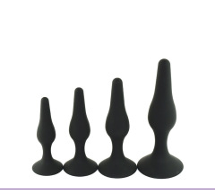 wo-18-Silicone backcourt anal plug four-piece set anal beads hands-free suction cup anal plug