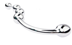 wo-27-Adult SM sex toys, metal anal plug, 4-bead anal plug, anal massage, prostate massage, anal plug, S stick
