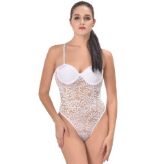 R80285--Sexy lace bodysuit with underwire bust pad, nightgown and suspender pajamas