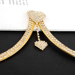 XT22602-Double Heart Pendant Rhinestone Chest Chain Fashion Women's Body Chain Jewelry Accessories