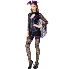 3336--Witch spider bat suit cosplay halloween costume