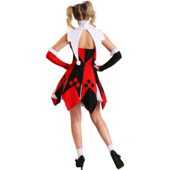 3382A--Red and white plaid clown costume cosplay female clown uniform halloween costume